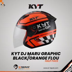 KYT DJ MARU GRAPHIC – BLACK/ORANGE FLOU M