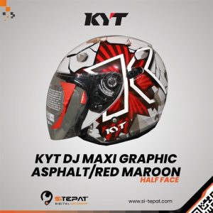 KYT DJ MAXI GRAPHIC – ASPHALT/RED MAROON M