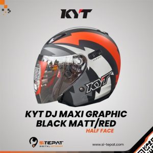 KYT DJ MAXI GRAPHIC-BLACK MATT/RED M