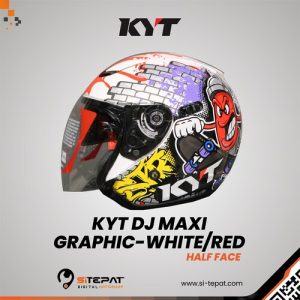 KYT DJ MAXI GRAPHIC – WHITE/RED M