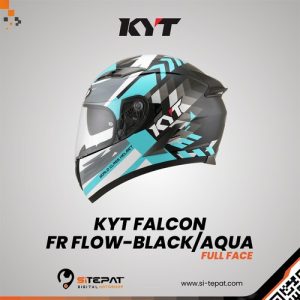 KYT FALCON FR FLOW – BLACK/AQUA XL