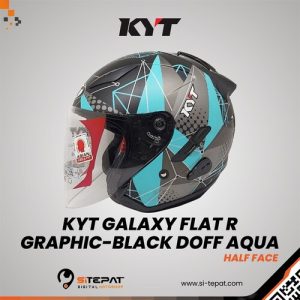 KYT GALAXY FLAT R GRAPHIC-BLACK DOFF AQUA M