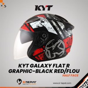 KYT GALAXY FLAT R GRAPHIC – BLACK RED/FLOU L