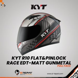 KYT R10 FLAT&PINLOCK RACE EDT-MATT GUNMETAL L